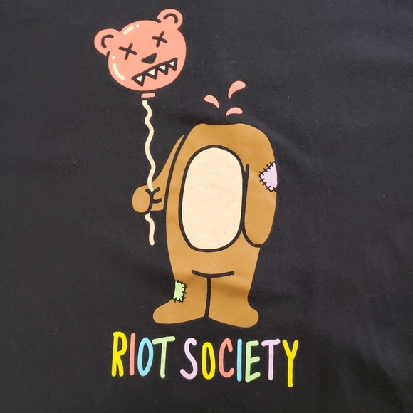 2018 * Riot Society Bear Balloon Head Graphic Tee Black Size M - Picture 4 of 9